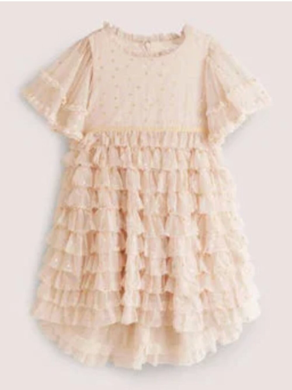 ✨💛 Mini Boden Sparkly Ruffled Party Dress – Size 3–4T 💛✨